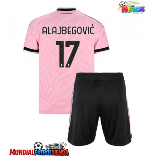 Camiseta Juventus Kerim Alajbegovic #17 Segunda Equipación Replica 2026-27 para niños mangas cortas (+ Pantalones cortos)